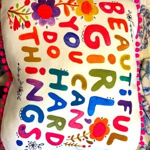 Beautiful Girl You Can Do Hard Things throw Pillow